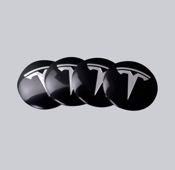 Center stickers with the Tesla logo for rims